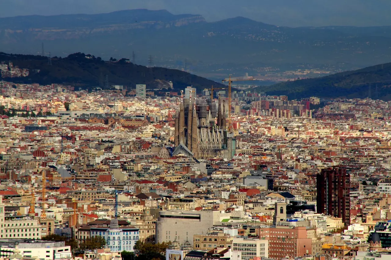 Barcelona skyline showing Gaudi's Segrada Familia City