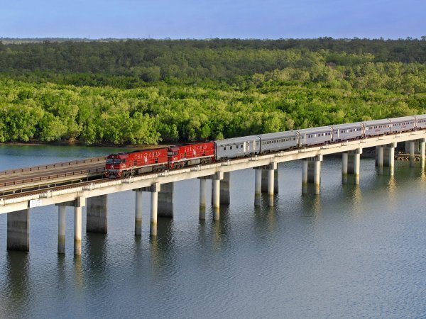 Train on bridge