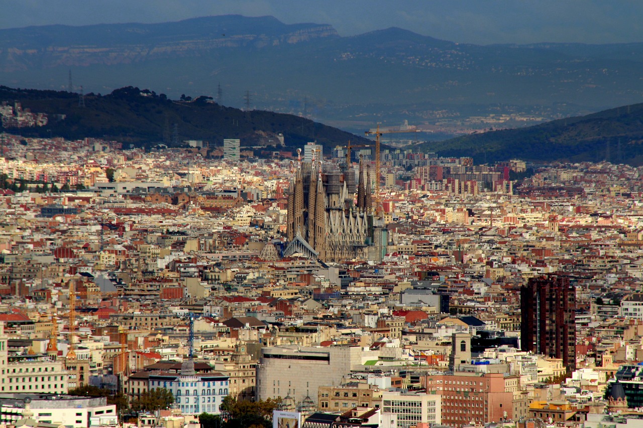 Barcelona skyline showing Gaudi's Segrada Familia City