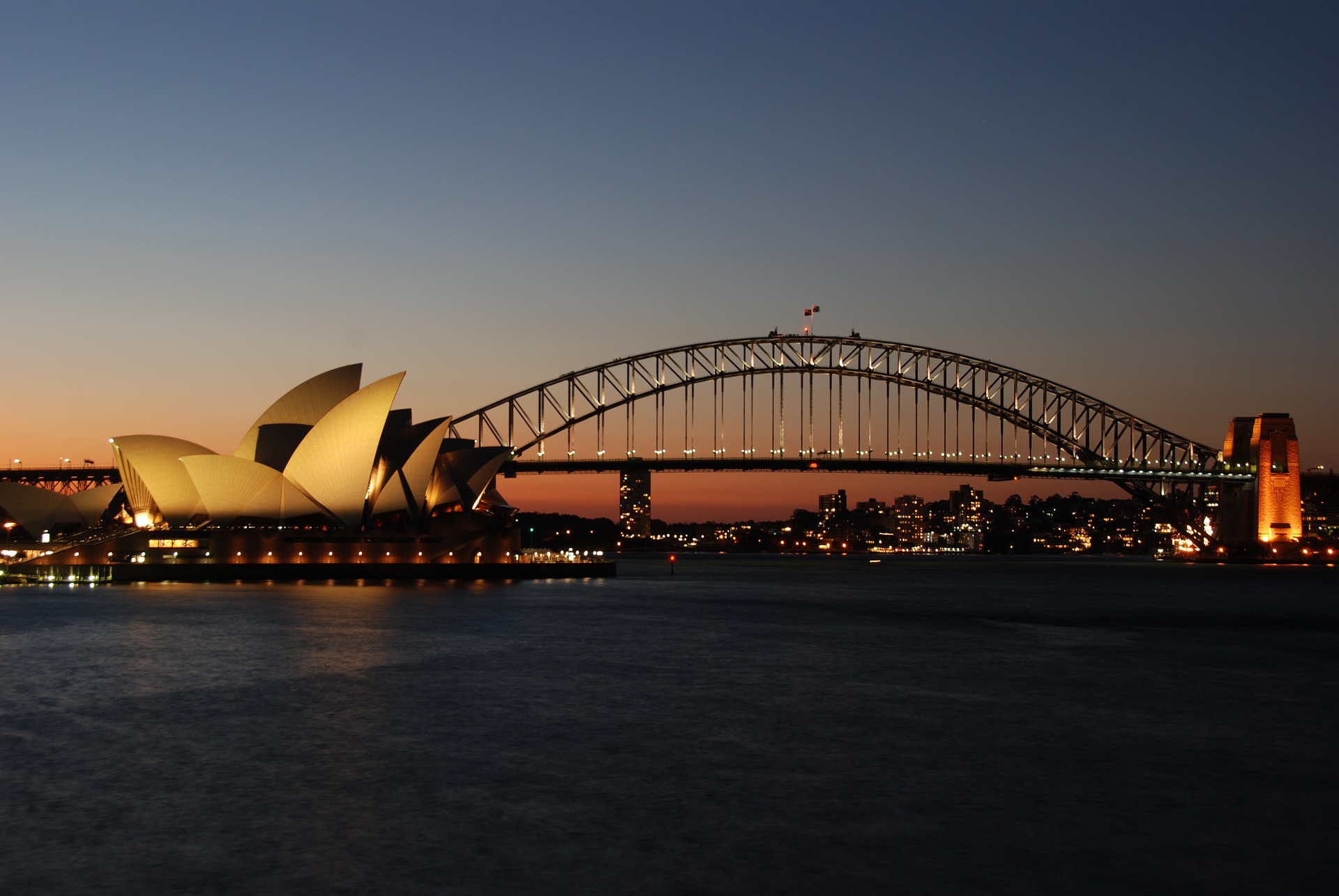 Sydney at dusk Bridge