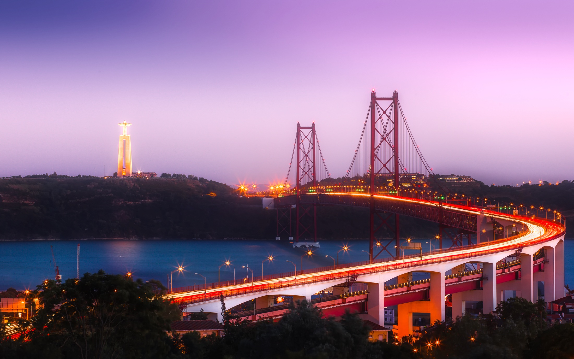 Lisbon bridge at night Bridge